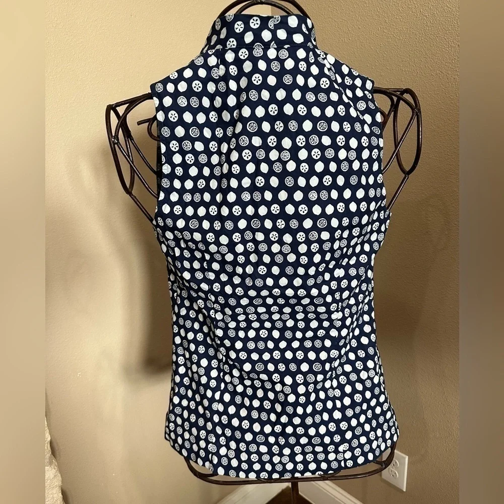 LILLY PULITZER Lemon Slice Tie Neck Top, EUC! - Picture 3 of 8